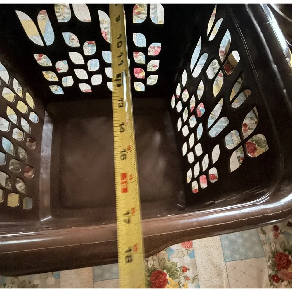 Vintage Rubbermaid 2968 Chocolate Brown Square Laundry Basket MCM Retro USA